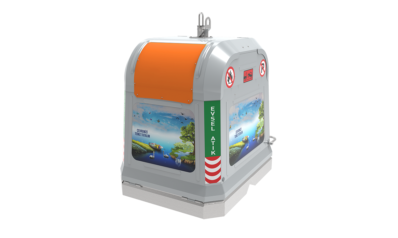 2500 litre kancalı yerüstü Çöp konteyner sistemi